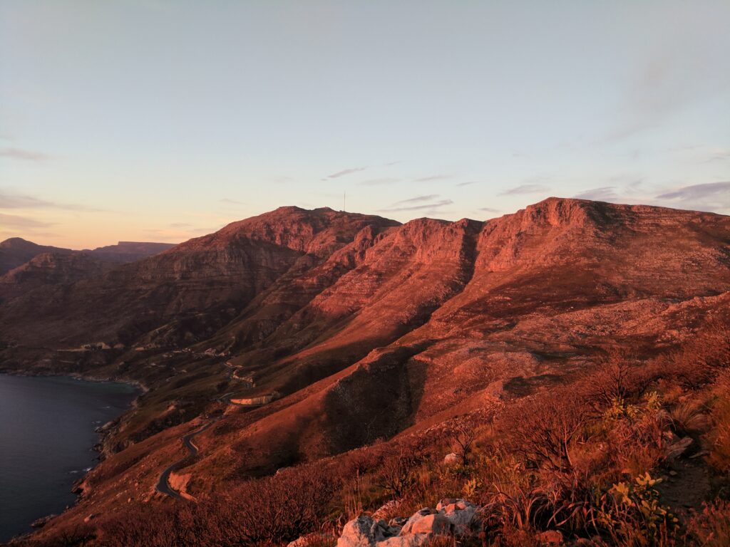 Pic of Constantiaberg at sunset