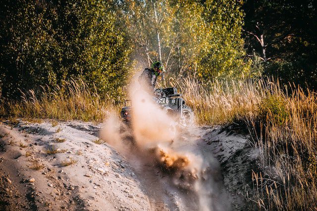 quad bike doing a wheelspin