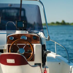 the helm of a boat